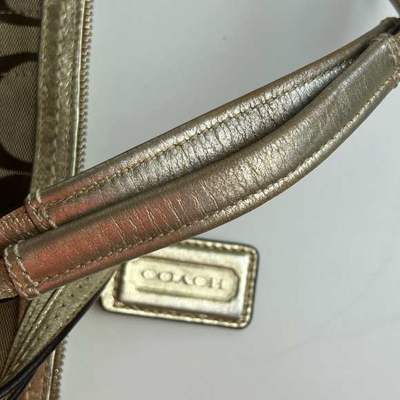 Coach Brown and Gold Signature Tote Bag 18798E Carry All - Picture 8 of 11